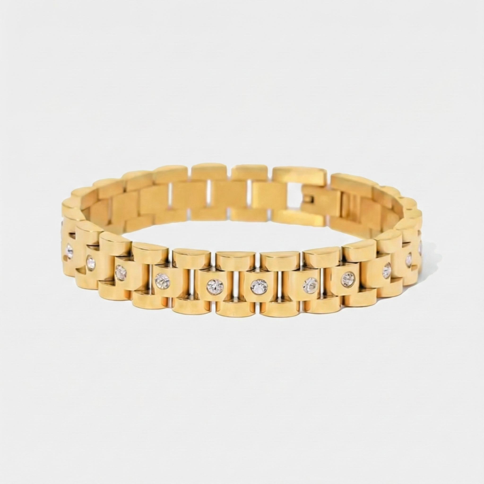 Margherita – Bracciale Dorato a Maglia Forte